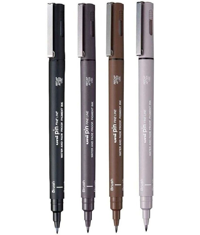     			Uni-Ball Pin-200E Fine Line Markers Combo Pack (Black,Dark Grey,Light Grey,Sepia Brush) (Set Of 4, Multicolor)