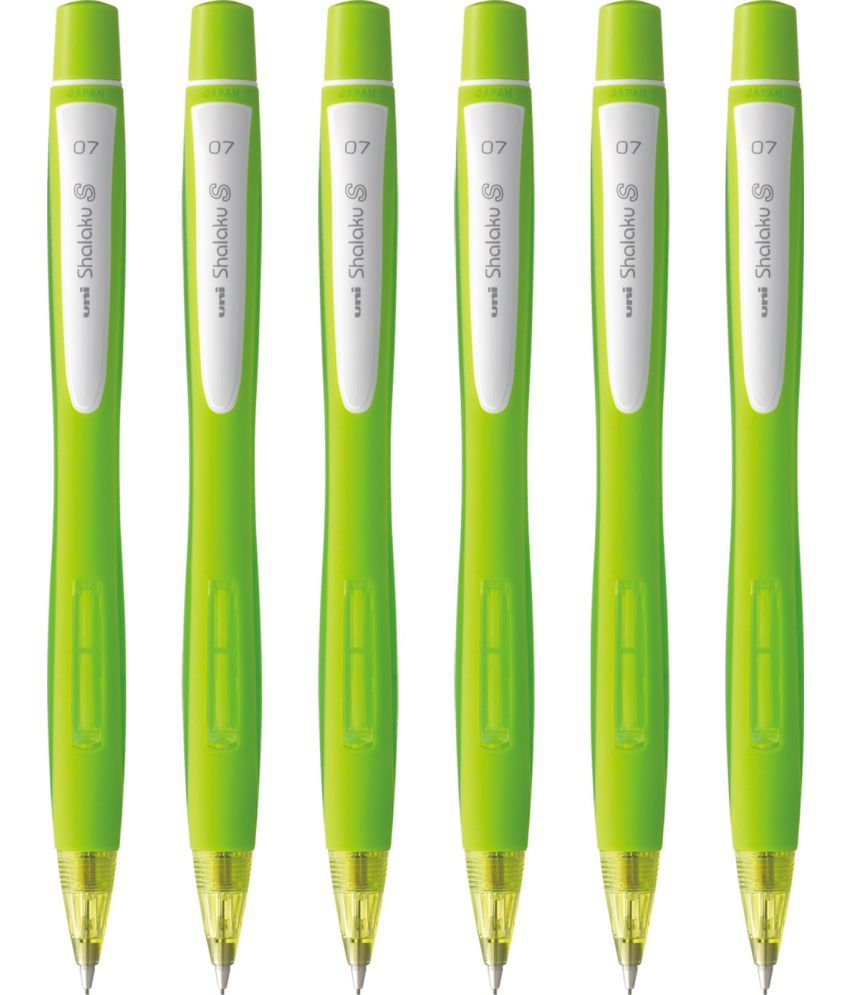     			Uni Ball Shalaku M7 228 0.7Mm, Built In Eraser (Green Body) Pencil (Set Of 6, Light Green)