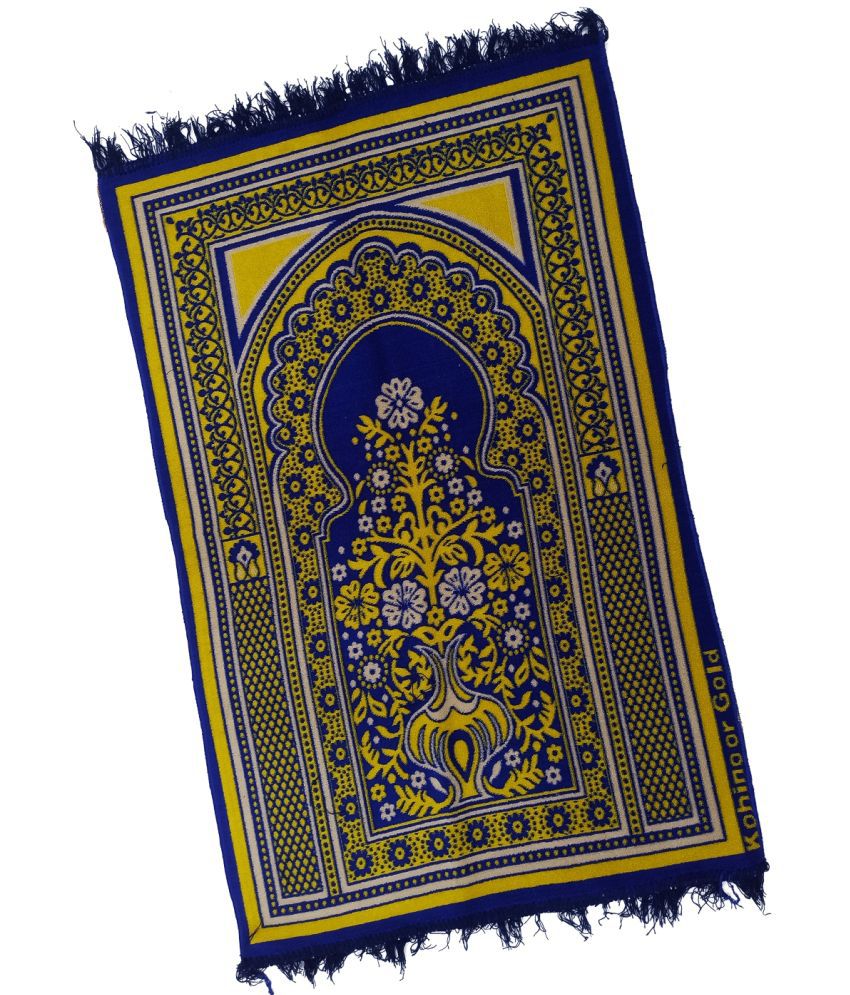     			ADIRNY Blue Single Velvet Prayer Mat ( 110 X 70 cm )