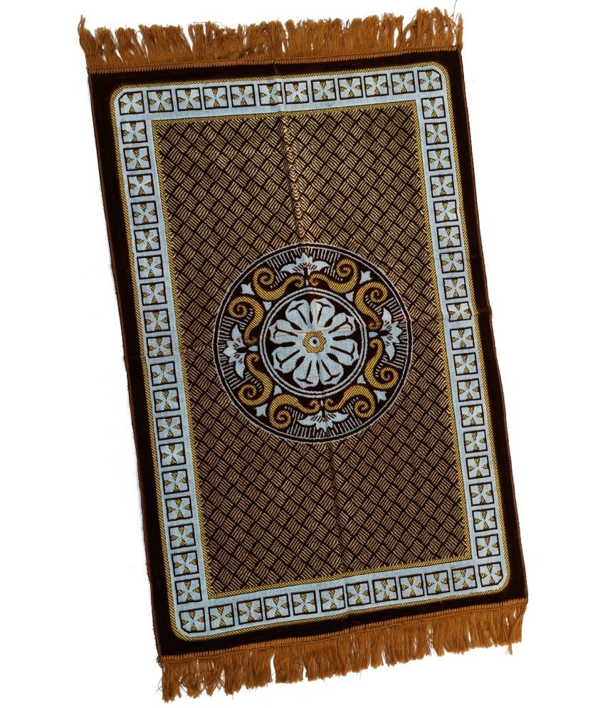     			ADIRNY Brown Single Velvet Prayer Mat ( 110 X 70 cm )