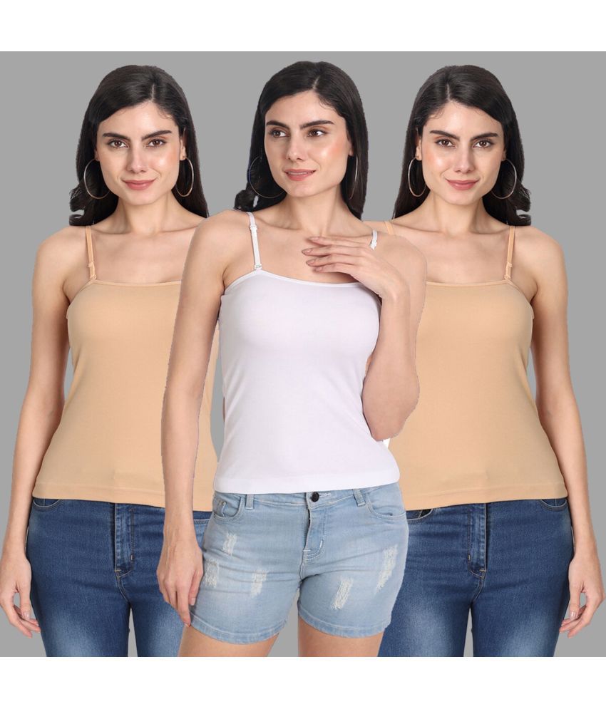AIMLY Cotton Slip - Beige Pack of 3