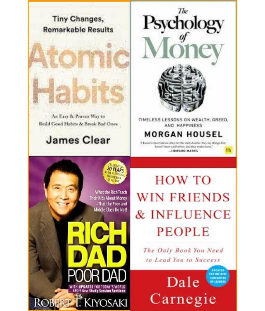     			Atomic Habits + The Psychology of Money +  Rich Dad Poor Dad + How To Win Influence Friends & People