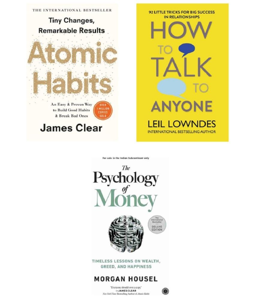     			( Combo Of 3 Pack ) Atomic Habits & How to Talk to Anyone & The Psychology of Money - Paperback , English , Book -