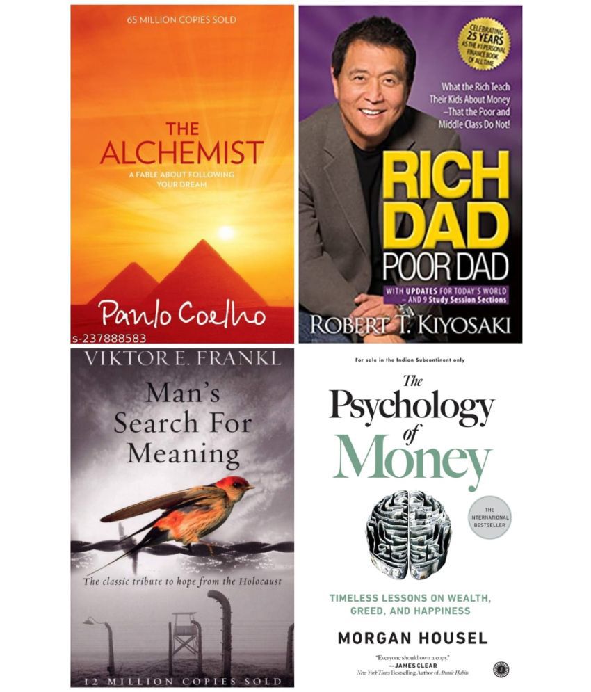     			(Combo of 4 books ) The alchemist & rich dad & Man search & Psychology of money ( Paperback )