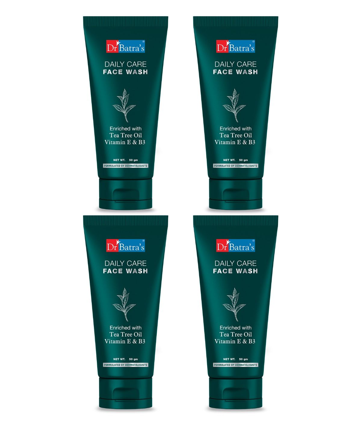    			Dr. Batra's Daily Care Face Wash, Enriched With Tea Tree Oil, Vitamin E & B3 50G (Pack Of 4)