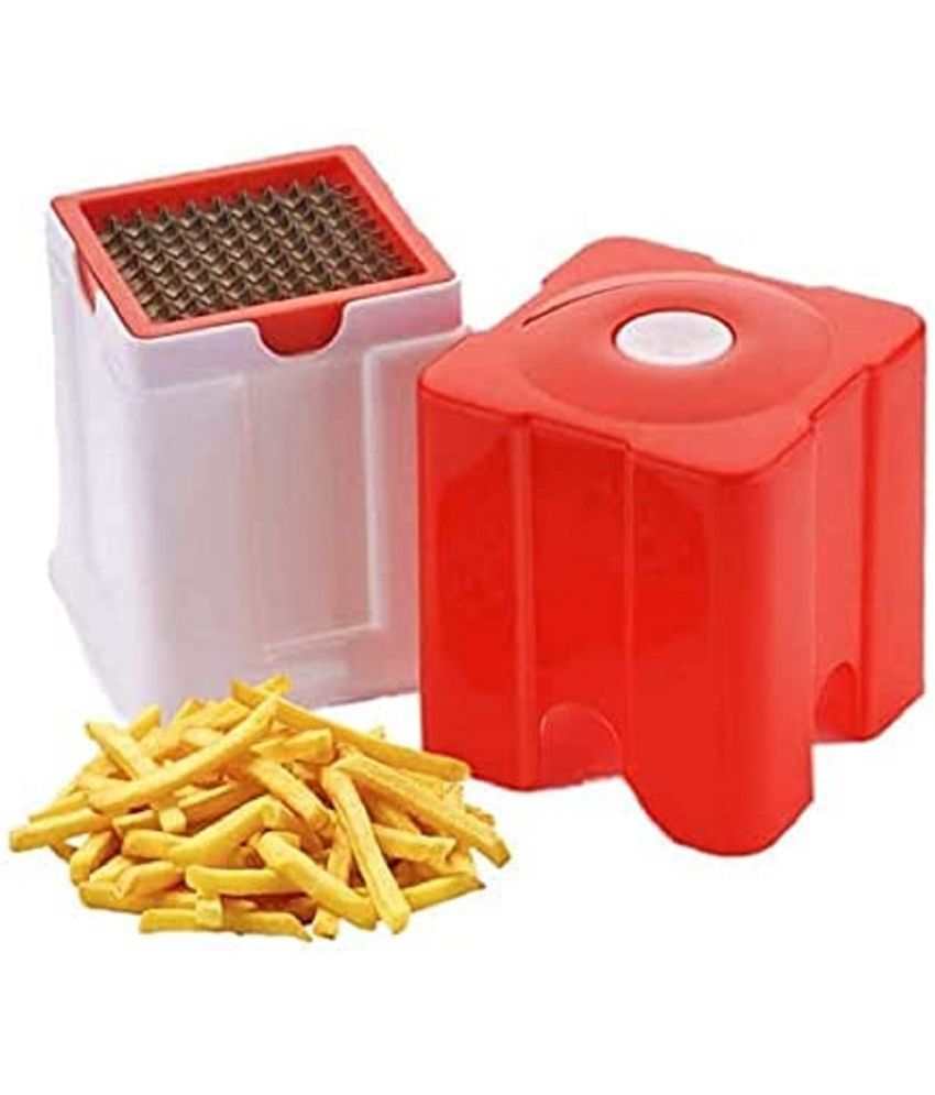     			HOMETALES - Chips/French Fries Red Plastic Mannual Chopper 300 ml ( Pack of 1 )