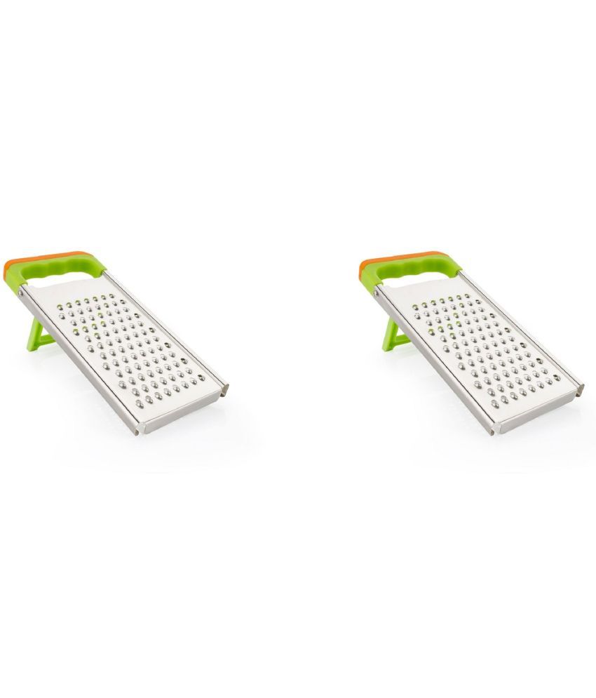     			HOMETALES - Stainless Steel Vegetable Grater,Fruit Grater,Cheese Grater ( Pack of 2 ) - Green