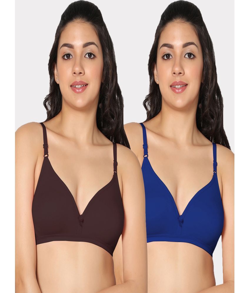     			IN CARE LINGERIE - Multicolor Cotton Lightly Padded Women's T-Shirt Bra ( Pack of 2 )