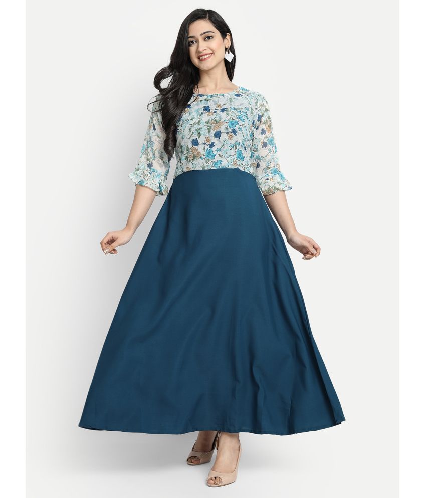     			JASH CREATION - Blue Georgette Women's Anarkali Kurti ( Pack of 1 )