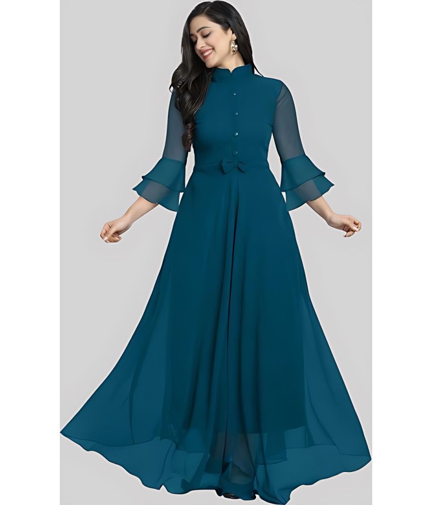     			JASH CREATION - Blue Georgette Women's Gown ( Pack of 1 )