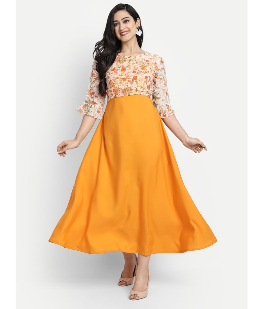     			JASH CREATION - Yellow Georgette Women's A-line Kurti ( Pack of 1 )