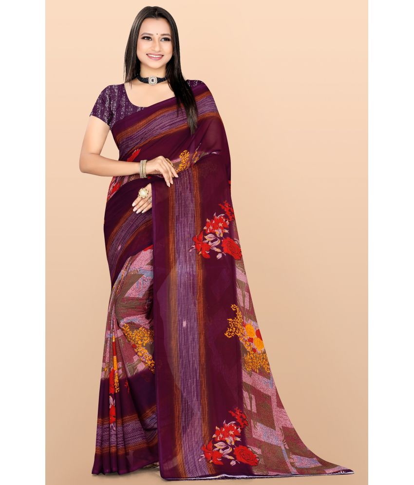     			LEELAVATI - Pink Georgette Saree With Blouse Piece ( Pack of 1 )