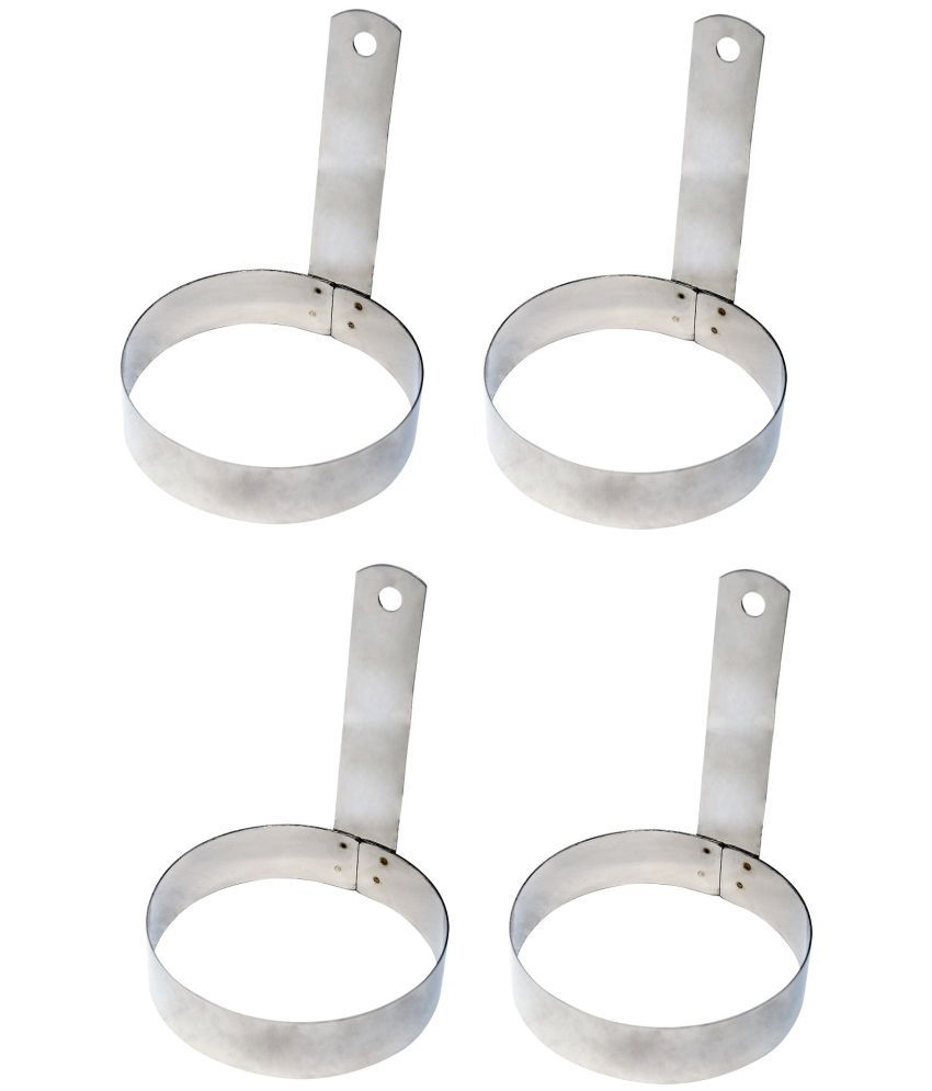     			Stainless Steel 4 Pcs Round Egg Ring Moulds/Pancake Rings For Making Fry Omelette, Round Eggs