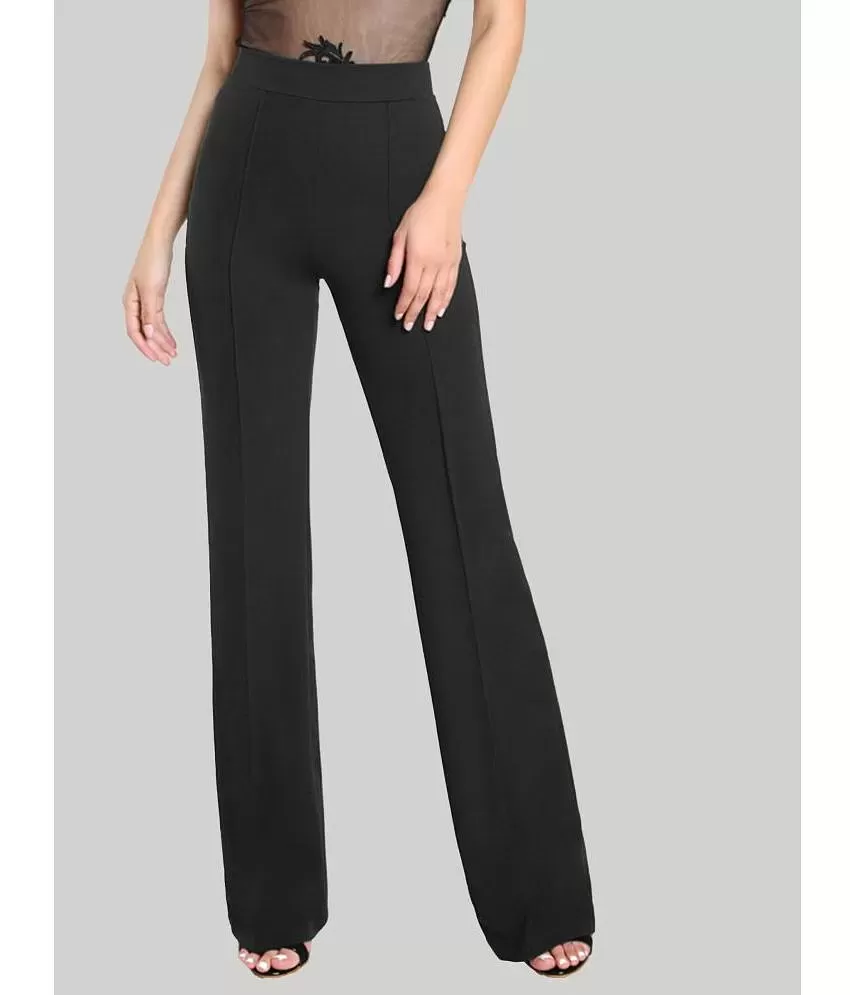 Buy INFUSE Black Solid Straight Fit Cotton Womens Casual Wear Pants |  Shoppers Stop