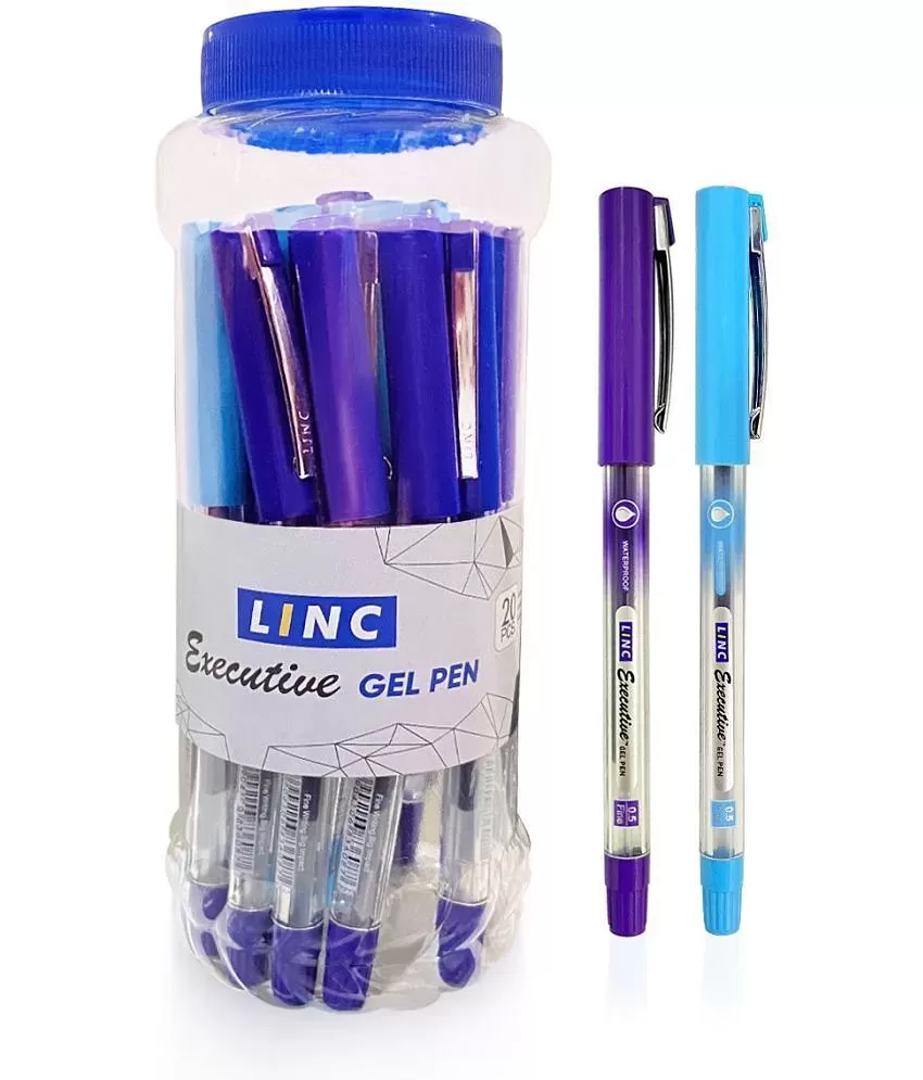 5x Linc PENTONIC Gel Pen, BLUE, 0.6 mm, Waterproof Ink, Free Shipping