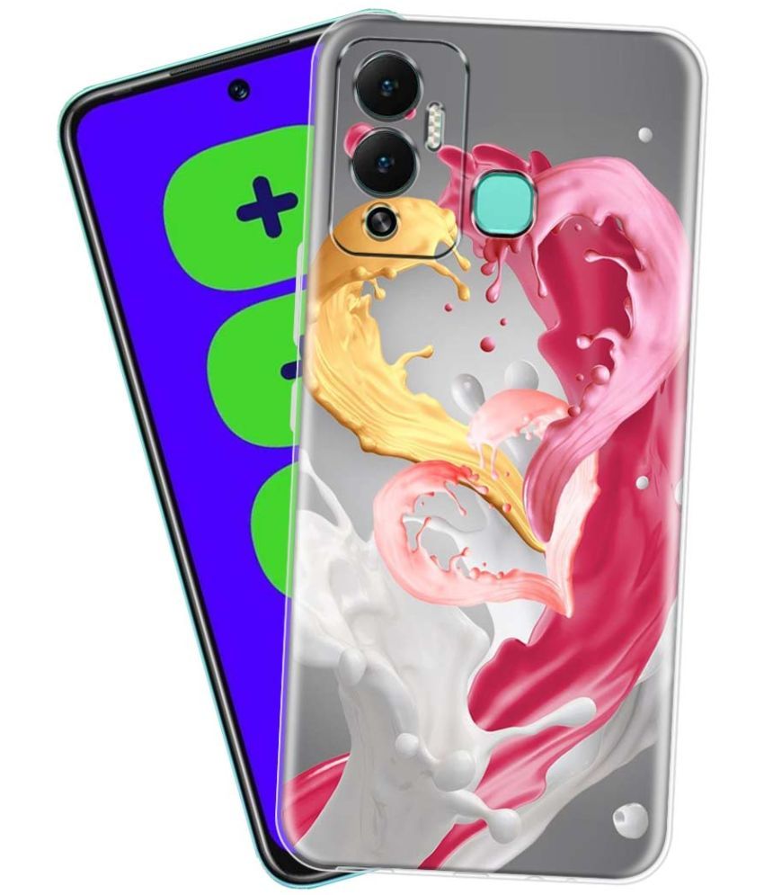     			Fashionury - Multicolor Printed Back Cover Silicon Compatible For Infinix Hot 12 Play ( Pack of 1 )