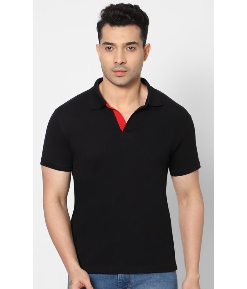     			HJ HASASI - Black Cotton Blend Slim Fit Men's Polo T Shirt ( Pack of 1 )