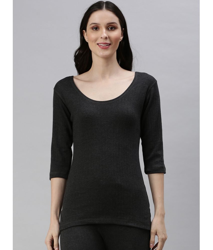     			LUX PARKER Cotton Blend Thermal Tops - Black Pack of 1