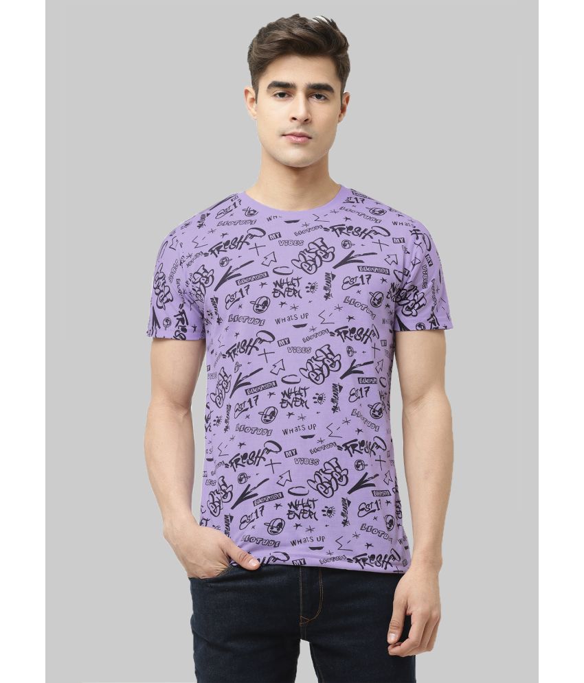     			Leotude - Purple Cotton Blend Regular Fit Men's T-Shirt ( Pack of 1 )