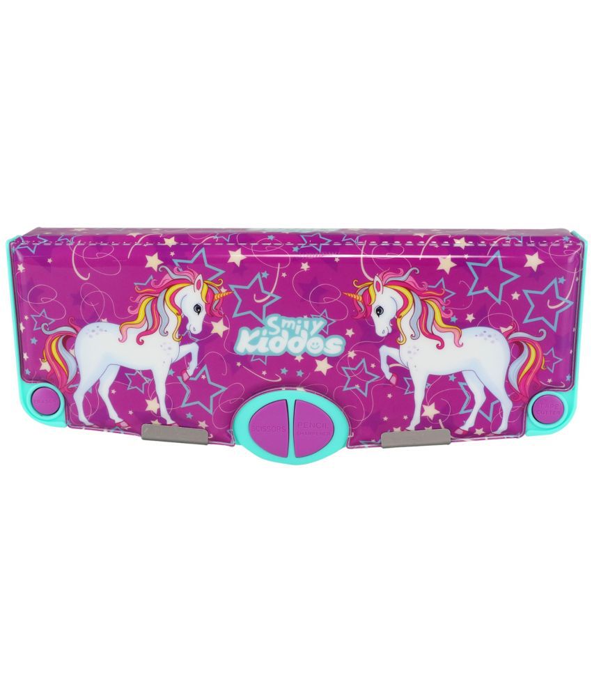     			Multi Functional Pop Out Pencil Box for Kids Stationery for Children - Unicorn Theme - purple