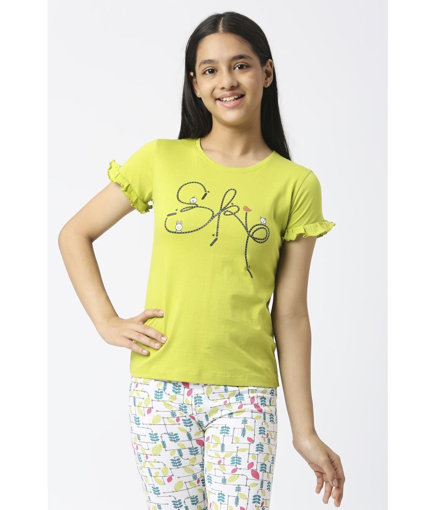     			Sini Mini - Sea Green 100% Cotton Girls Top ( Pack of 1 )