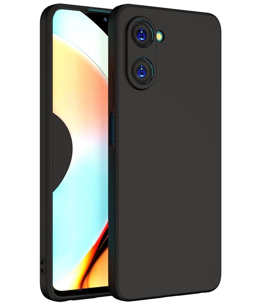     			Spectacular Ace - Black Silicon Plain Cases Compatible For Realme 10 Pro 5G ( Pack of 1 )