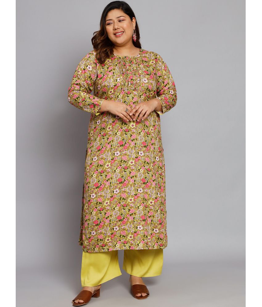     			Tissu - Yellow Straight Rayon Women's Stitched Salwar Suit ( Pack of 1 )