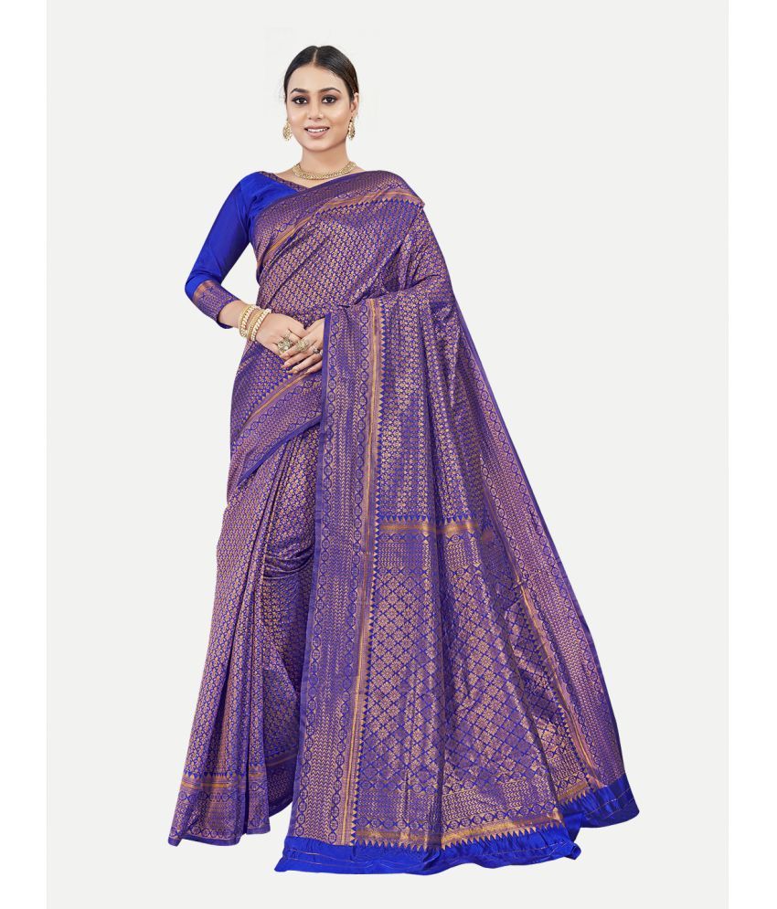     			tavas - Blue Georgette Saree With Blouse Piece ( Pack of 1 )