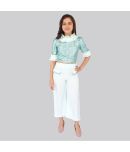 Cutecumber Pack of 1 Girls Georgette Top With Pants ( Mint Green )