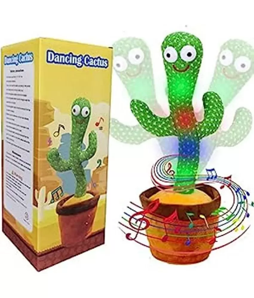 Pbooo Dancing Cactus Mimicking Toy,Talking Repeat Singing Sunny Cactus Toy  120 Pcs Songs for Baby 15S Record Your Sound Sing+Dancing+Recording+LED