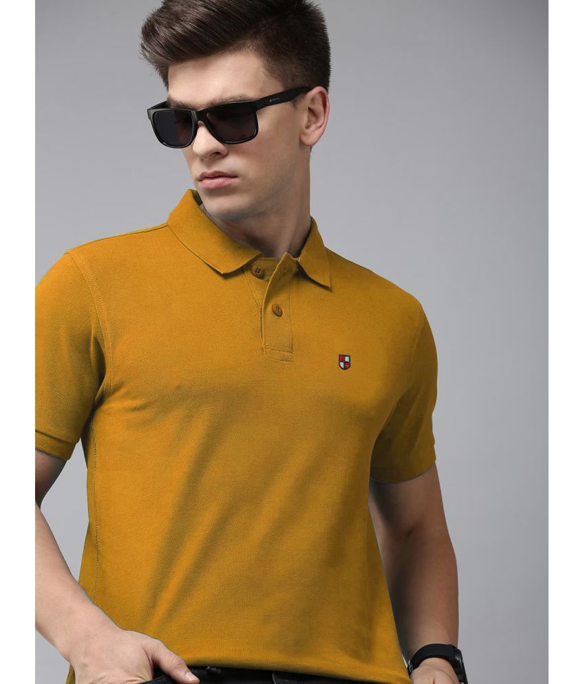     			ADORATE - Mustard Cotton Blend Regular Fit Men's Polo T Shirt ( Pack of 1 )