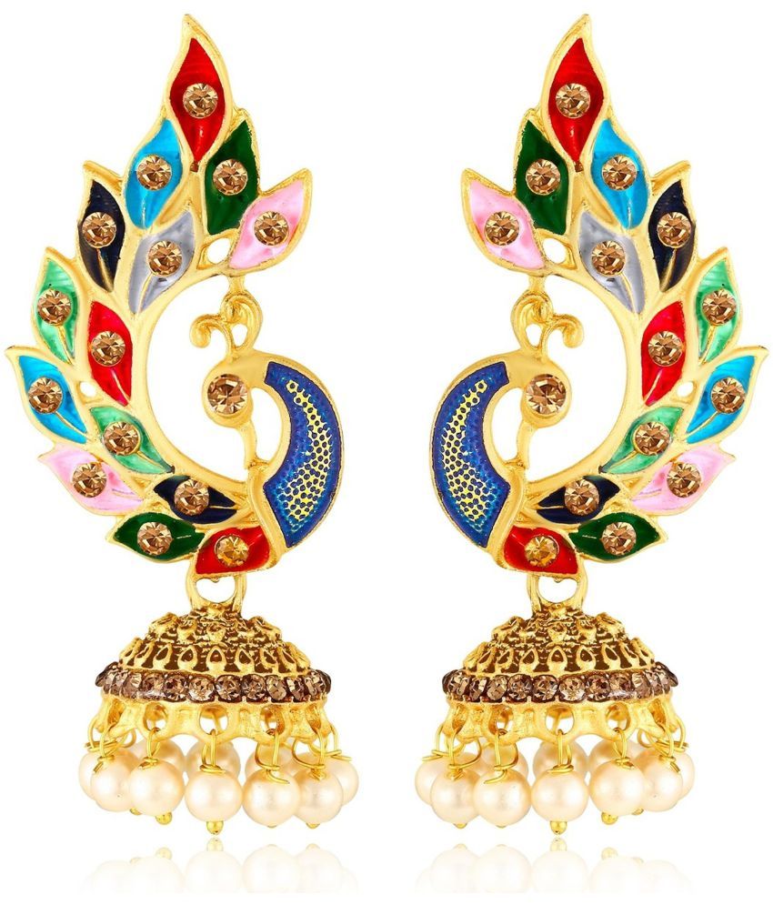     			HEER COLLECTION - Gold Jhumki Earrings ( Pack of 1 )