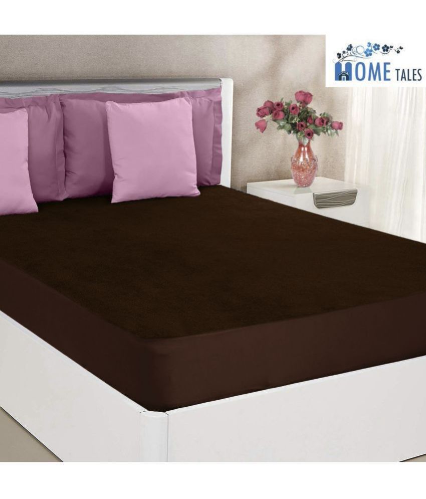     			HOMETALES - Cotton Water Resistance King Brown Mattress Protector - 182.88 cm(72) x 190.5 cm(75)