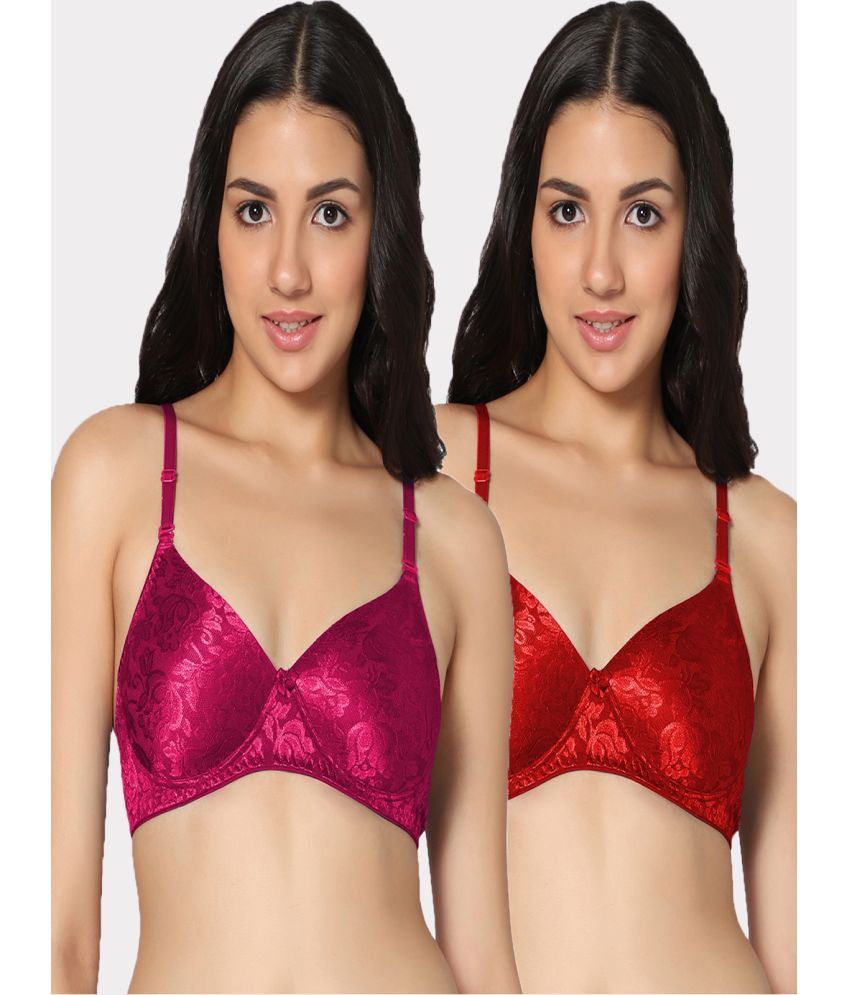     			IN CARE LINGERIE Pack of 2 Polyester Heavily Padded Women's Everyday Bra ( Multicolor )