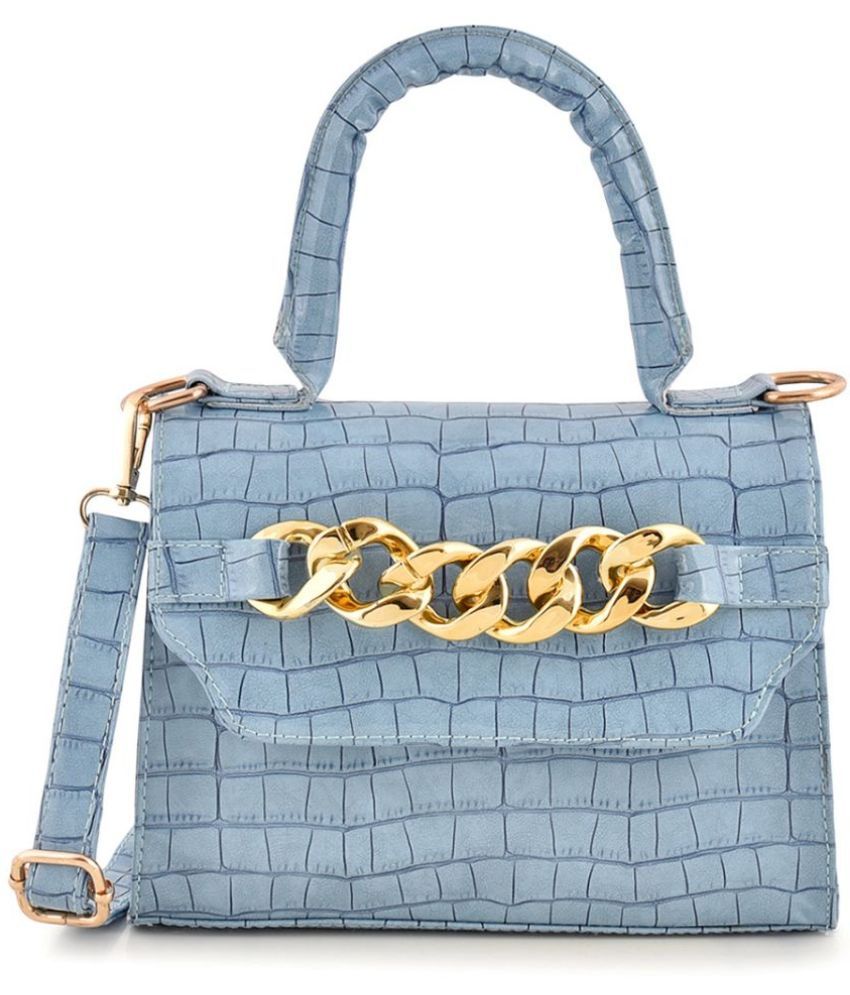    			Lychee Bags - Blue PU Sling Bag