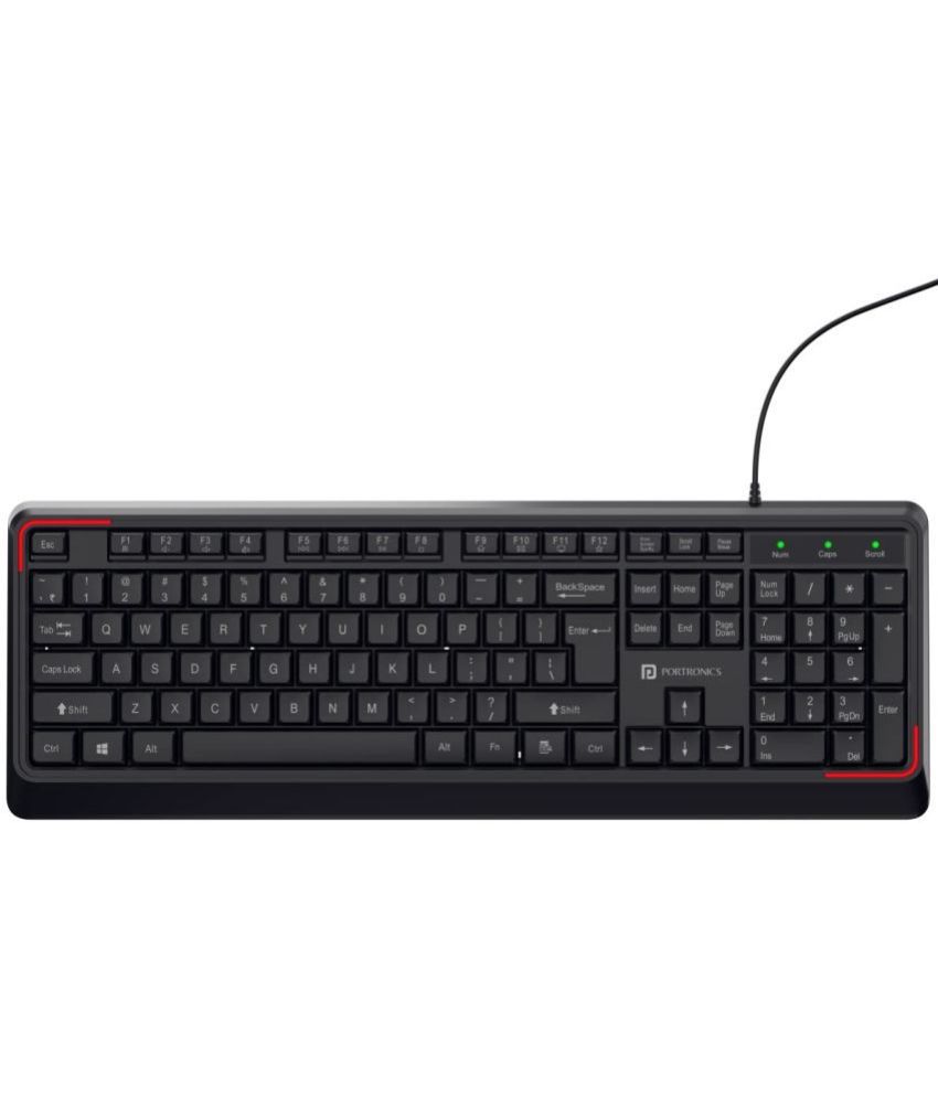     			Portronics - Black USB Wired Desktop Keyboard