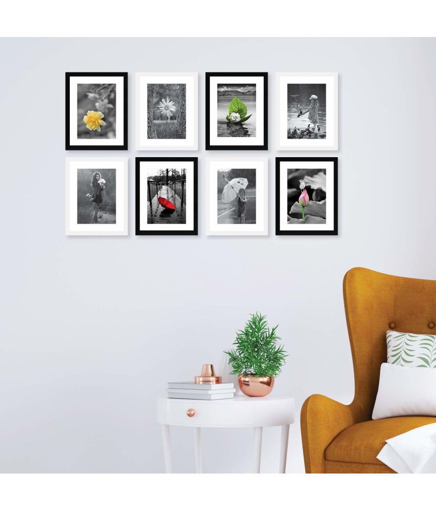     			STUTHI ARTS Wood Wall Hanging Black Photo Frame Sets - Pack of 1