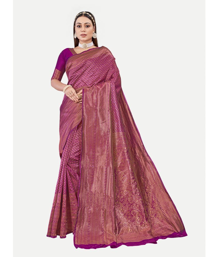     			tavas - Magenta Georgette Saree With Blouse Piece ( Pack of 1 )