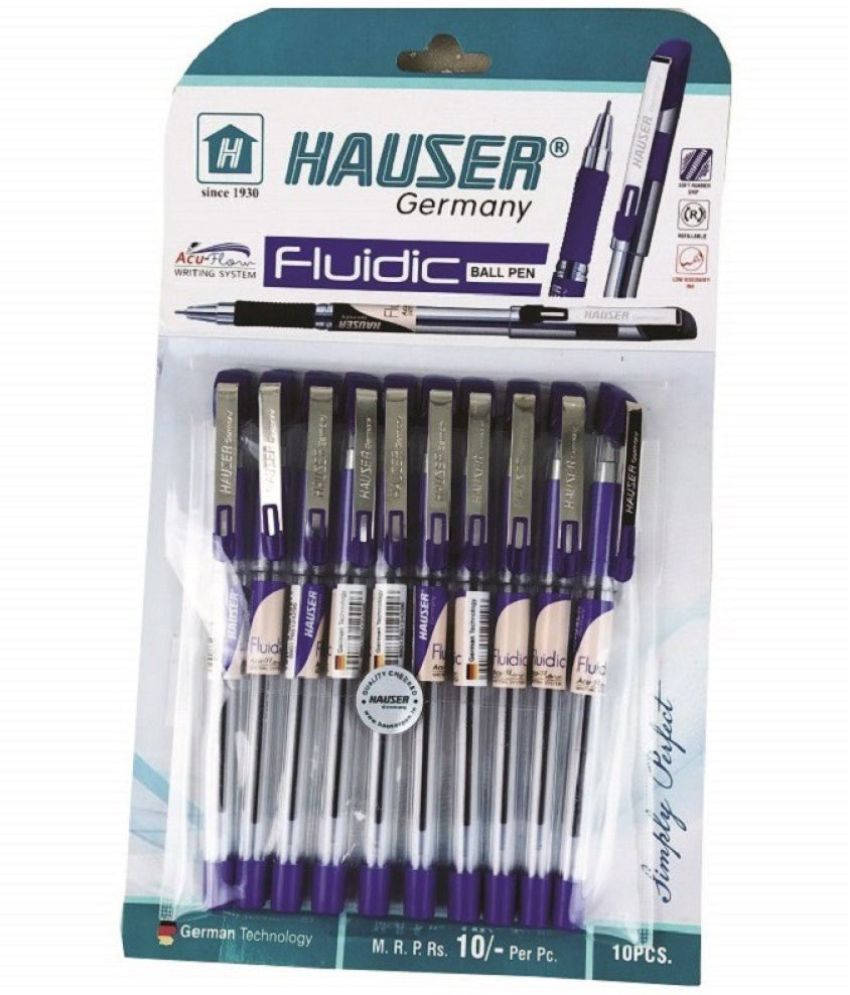     			HAUSER Fluidic Ball Pen - Blue Ink Ball Pen (Pack of 20, Blue)