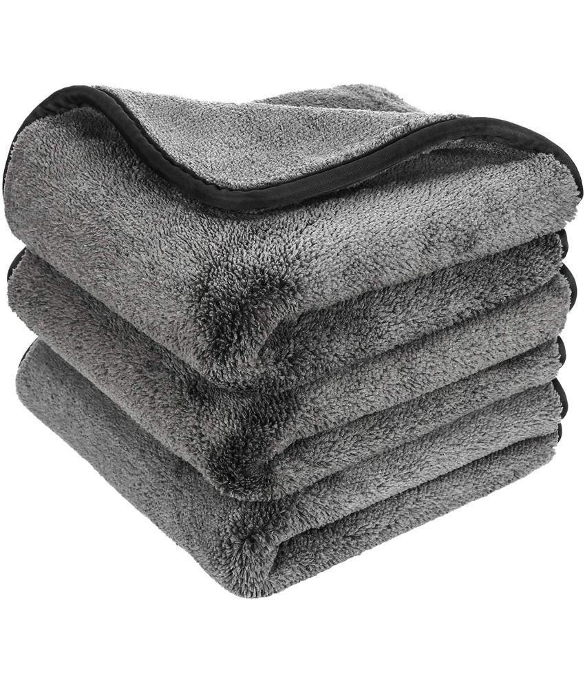     			HOMETALES - Multicolor 800 GSM Drying Towel For Automobile ( Pack of 3 )
