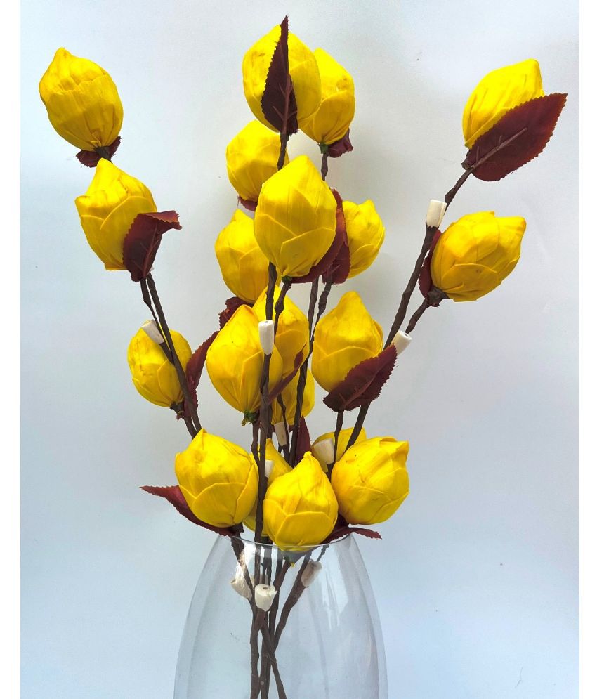     			PUPRIWALL - Yellow Lotus Artificial Flower ( Pack of 1 )