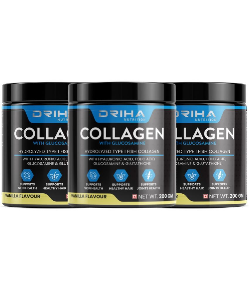     			Vanilla Flavour Collagen Powder/Supplement With Glucosamine For Men & Women | Pure & Natural Hydrolyzed Fish Protein Powder For Healthy Skin, Hair, Nails  & Joint