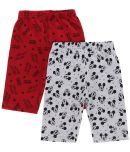 BODYCARE MICKEY & FRIENDS BOYS CAPRI Pack Of 2- Melange Acru & Red