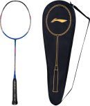 Li-Ning Turbo 99 Unstrung Carbon Fiber Badminton Racket with Free Full Cover (Blue/Black, Weight: 84 gm)