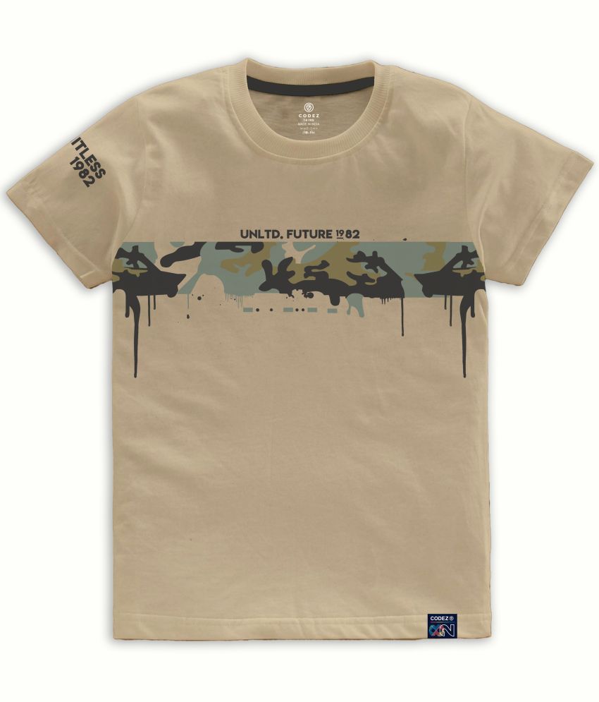     			CODEZ - Khaki Cotton Blend Boy's T-Shirt ( Pack of 1 )