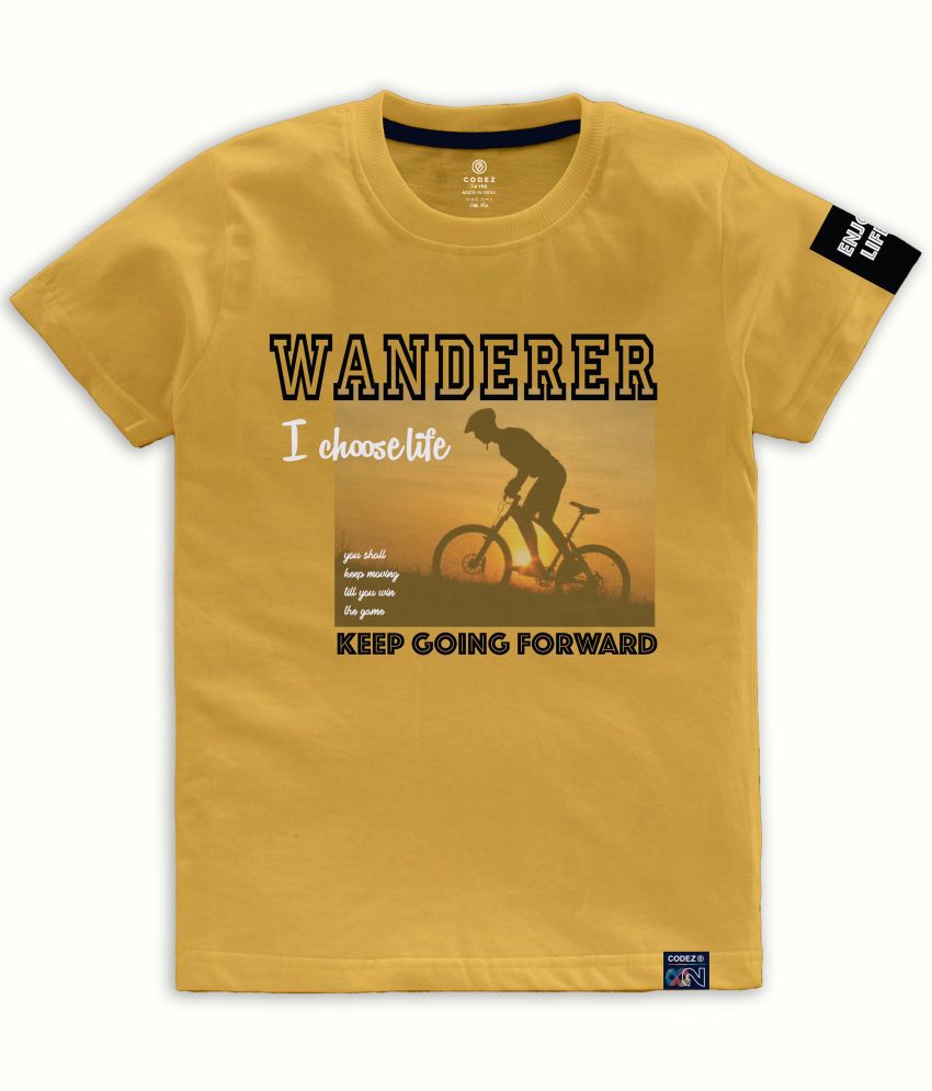     			CODEZ - Yellow Cotton Blend Boy's T-Shirt ( Pack of 1 )