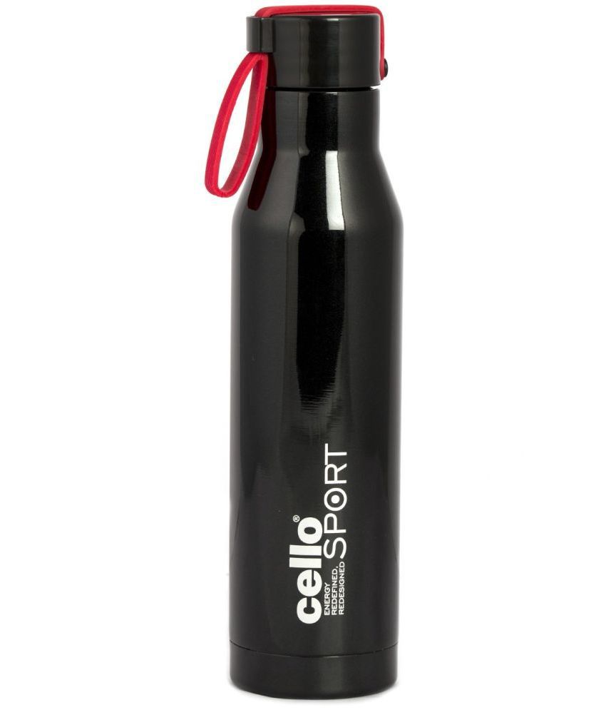    			Cello Maestro Double Walled Stainless Steel Water Bottle, 750 ml, Black