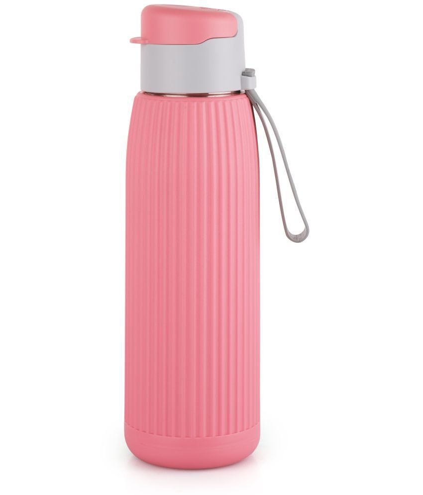     			Cello Puro Steel-X Volvo 900 Insulated Inner Steel Outer Plastic Water Bottle, 740 ml, Pink