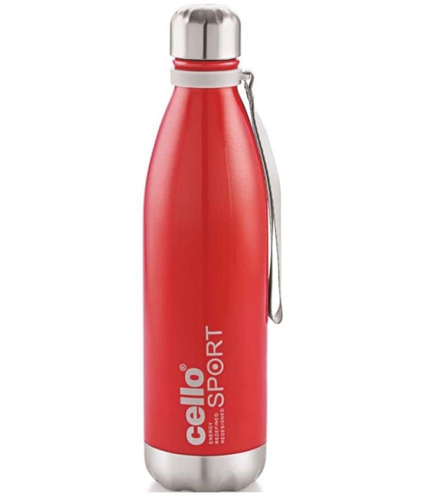     			Cello Scout Stainless Steel Double Walled Hot and Cold Water Bottle, 1000 ml, Red