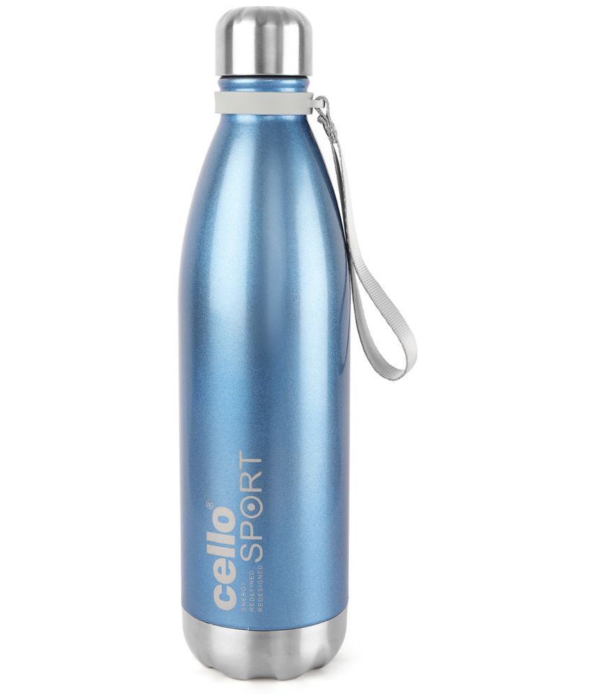     			Cello Scout Stainless Steel Double Walled Hot and Cold Water Bottle, 750 ml, Blue